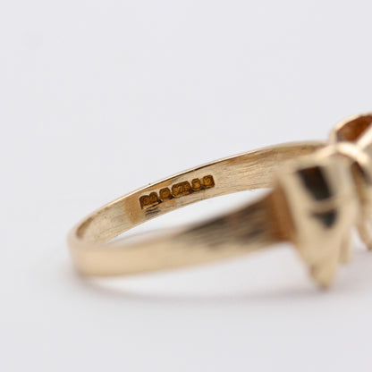 Vintage 9ct Gold Bow Ring, 1988