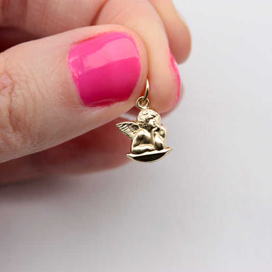 Tiny 9ct Gold Cherub Charm