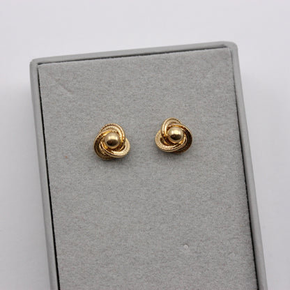 Vintage 9ct Gold Knot Stud Earrings, 7mm
