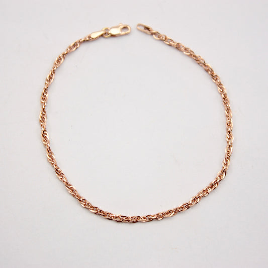 Pre-owned 9ct Rose Gold Prince of Wales Chain Bracelet, 7.5 inches