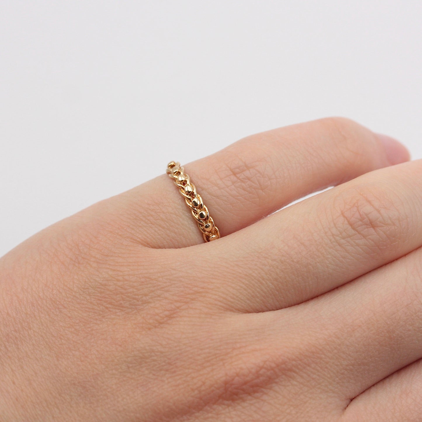 Vintage 9ct Gold Single Row Keeper Ring, 1983