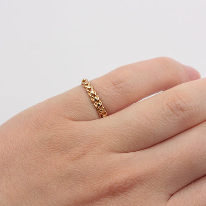 Vintage 9ct Gold Single Row Keeper Ring, 1983