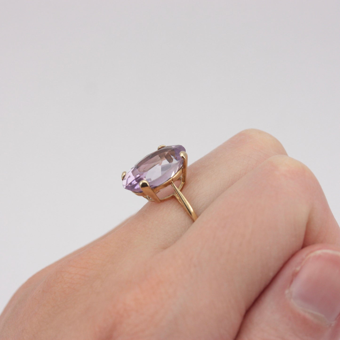 Vintage 9ct Gold Pale Amethyst Cocktail Ring, 1992
