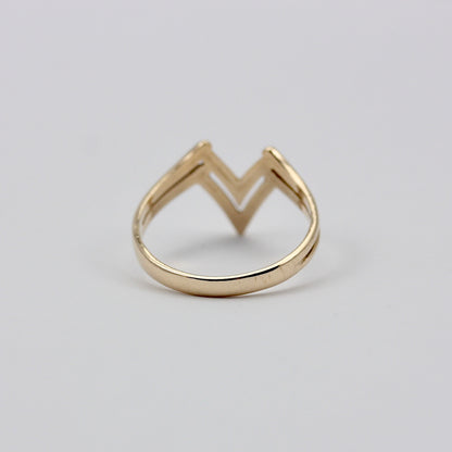 Vintage 9ct Gold Double Wishbone Ring, 1988