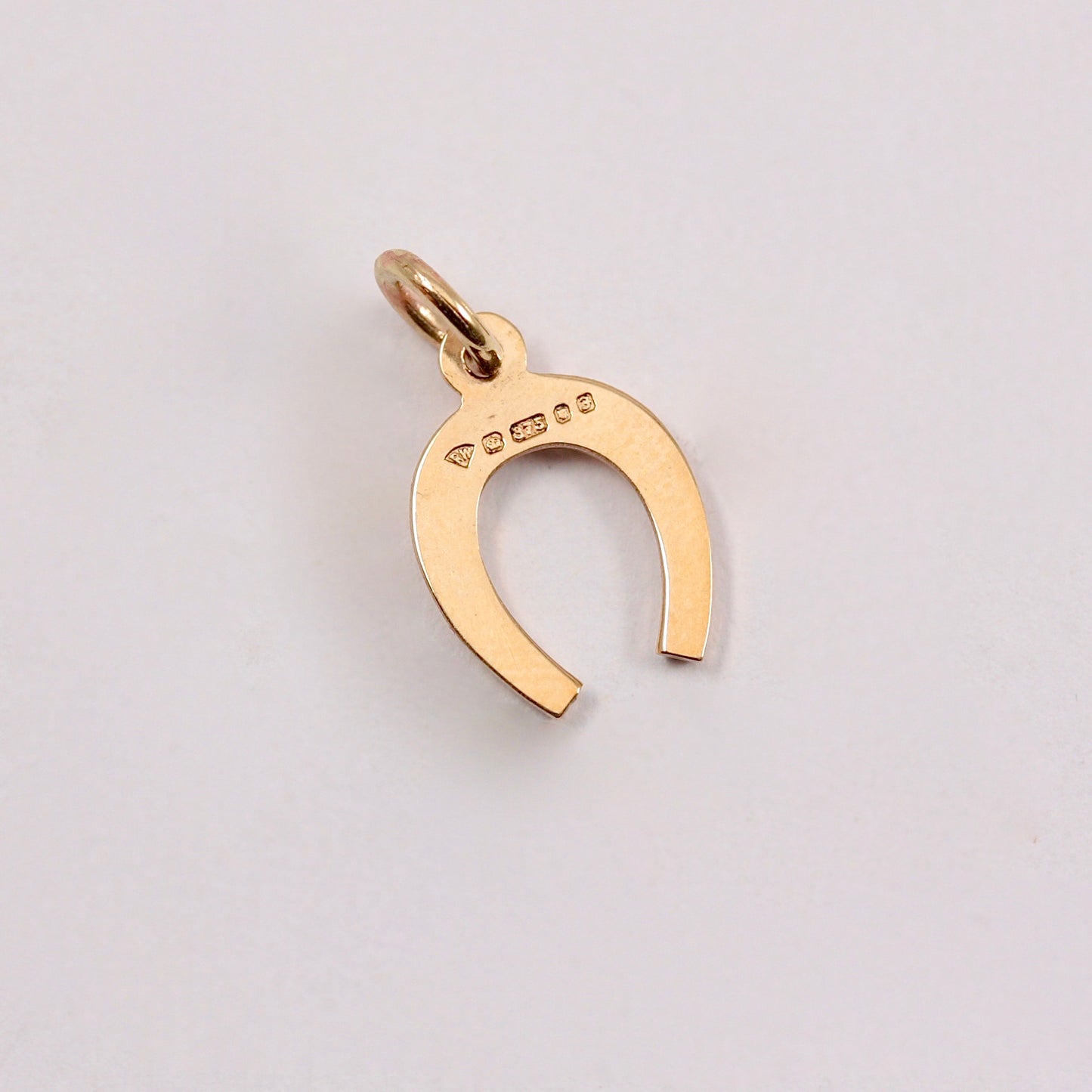 Small Vintage 9ct Gold Horseshoe Charm / Pendant, 1980