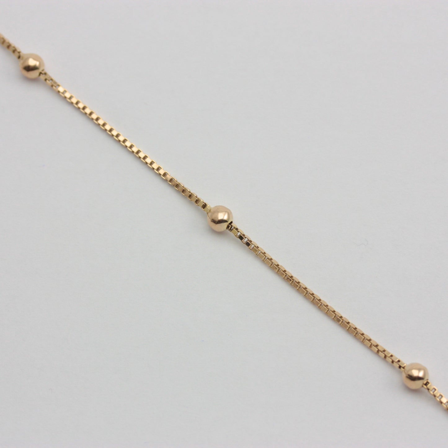 Pre-owned 9ct Gold Ball and Box Chain Bracelet