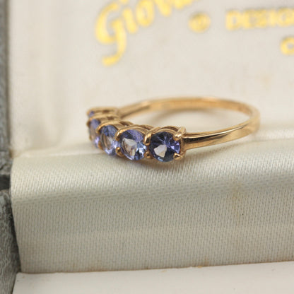 Pre-owned 9ct Gold Tanzanite 5 Stone Ring