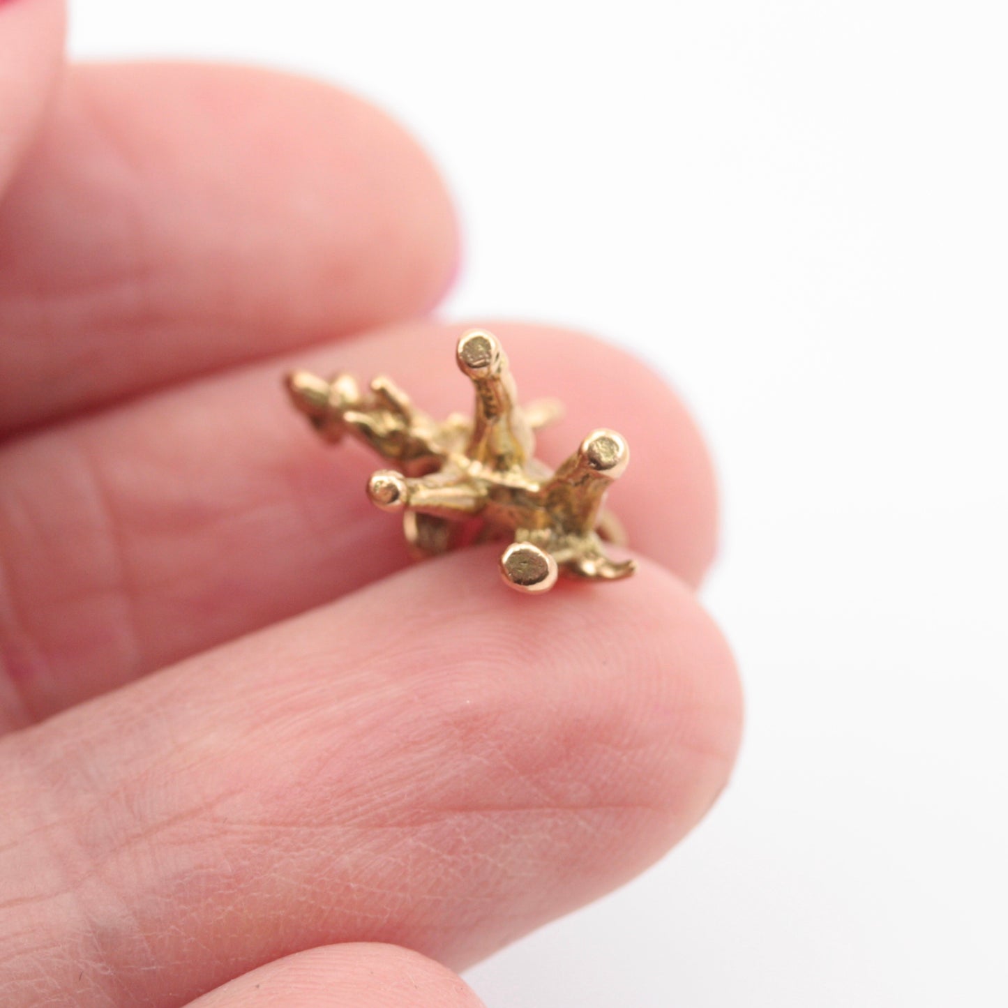 Vintage 9ct Gold Elephant with Knotted Trunk Charm, "Don't Forget"