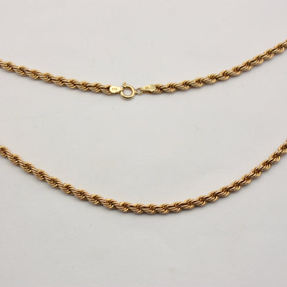 Pre-owned 9ct Gold Rope Chain Necklace, 18 inches, 3mm