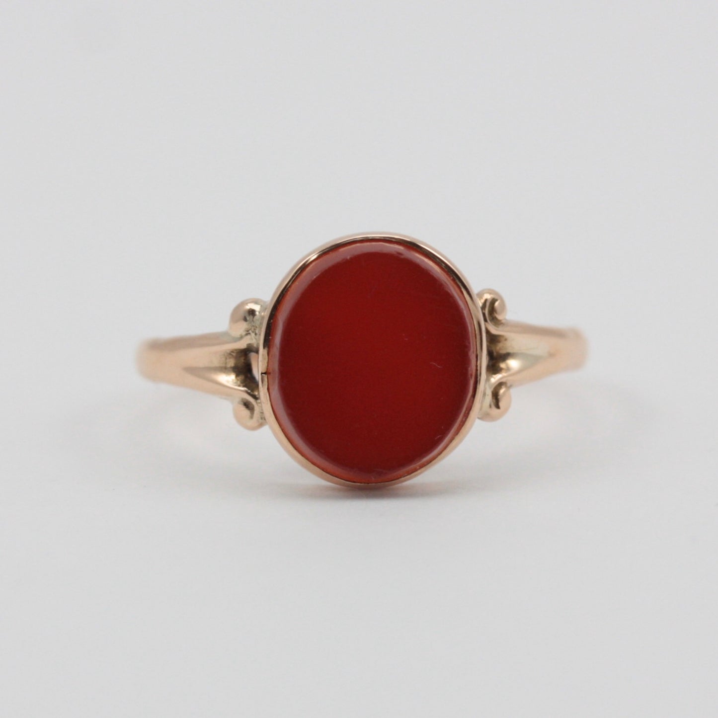Antique 9ct Gold Carnelian Ring, 1918