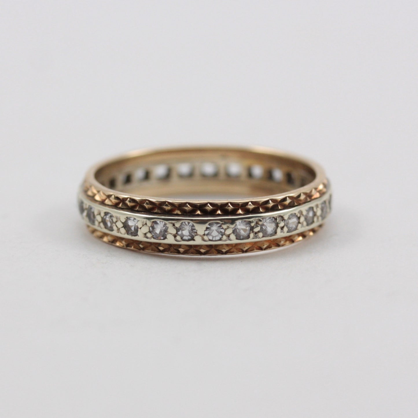 Vintage 9ct Gold Spinel Full Eternity Ring, 1970