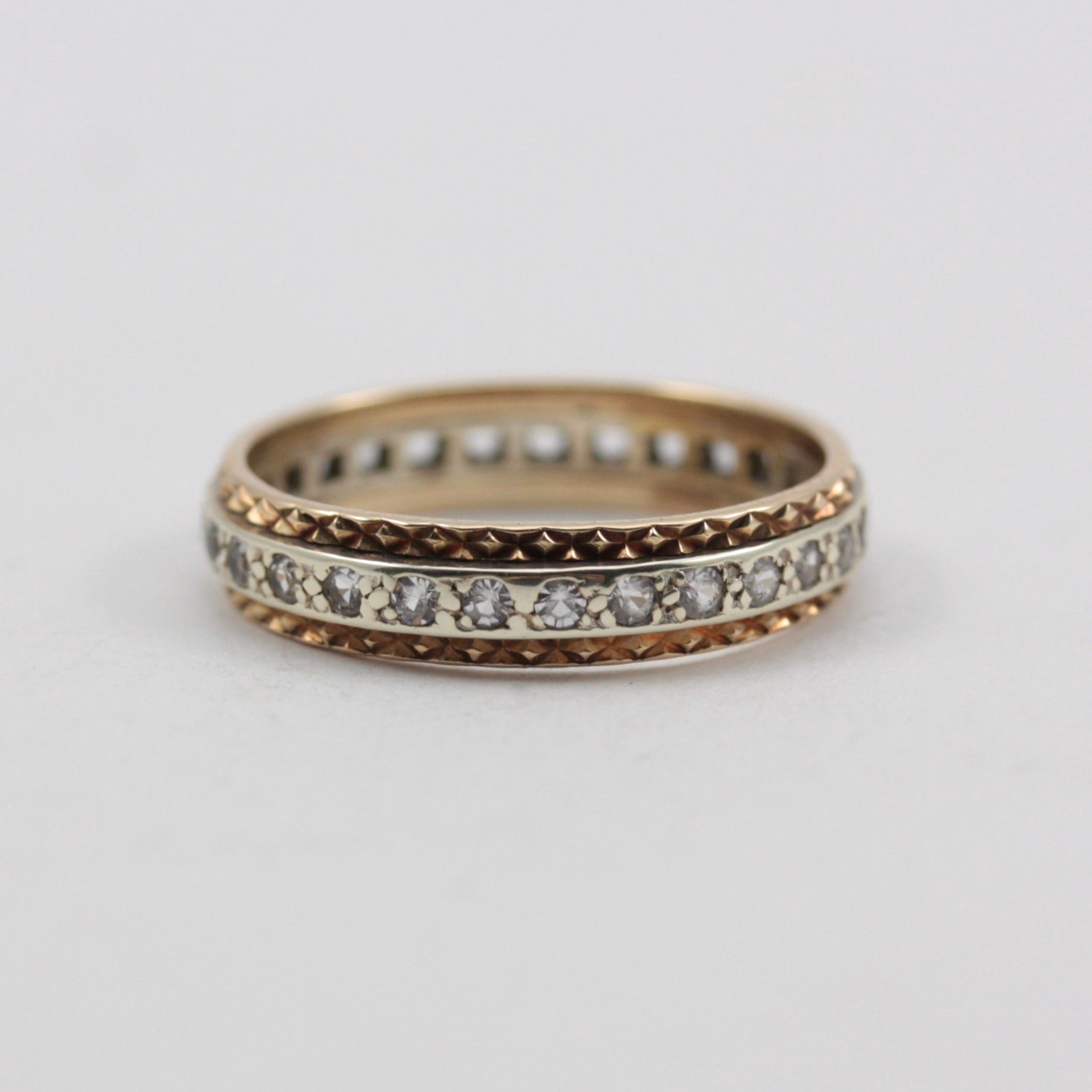 Vintage 9ct Gold Spinel Full Eternity Ring, 1970