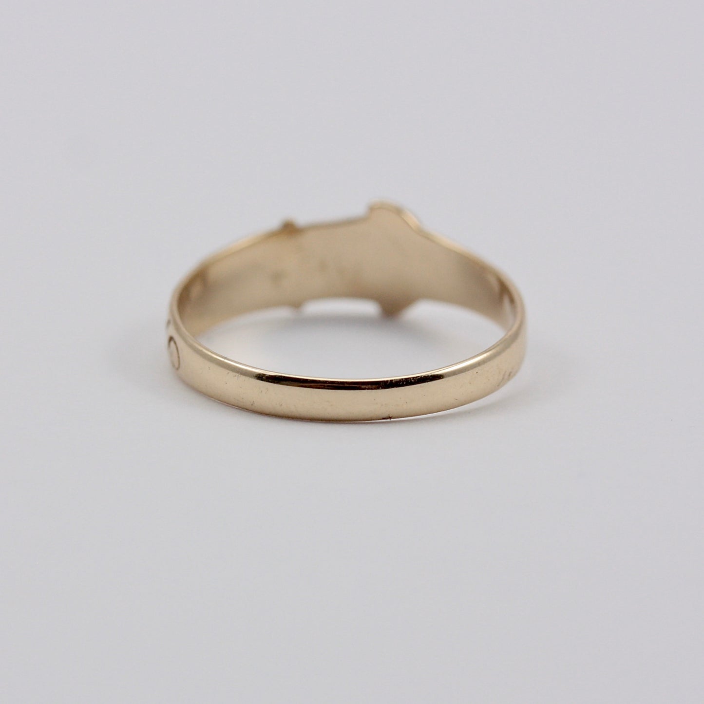 Vintage 9ct Gold Patterned Buckle Ring, 1990