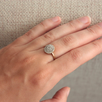 Pre-owned 9ct Yellow Gold and Diamond Target Ring
