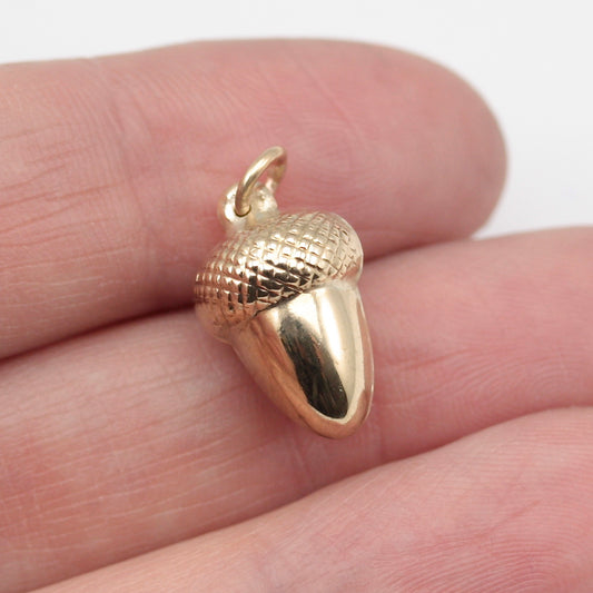 Vintage 9ct Gold Acorn Charm, 1966