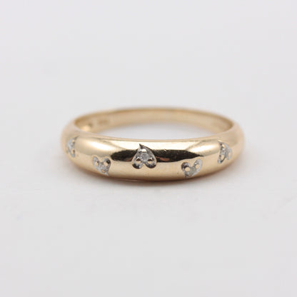 Pre-owned 9ct Gold Diamond Hearts Ring