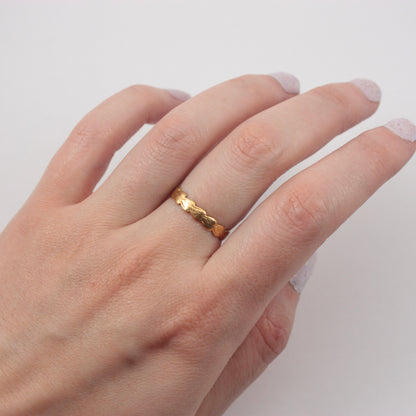 Vintage 22ct Gold Patterned Band Ring, 1952
