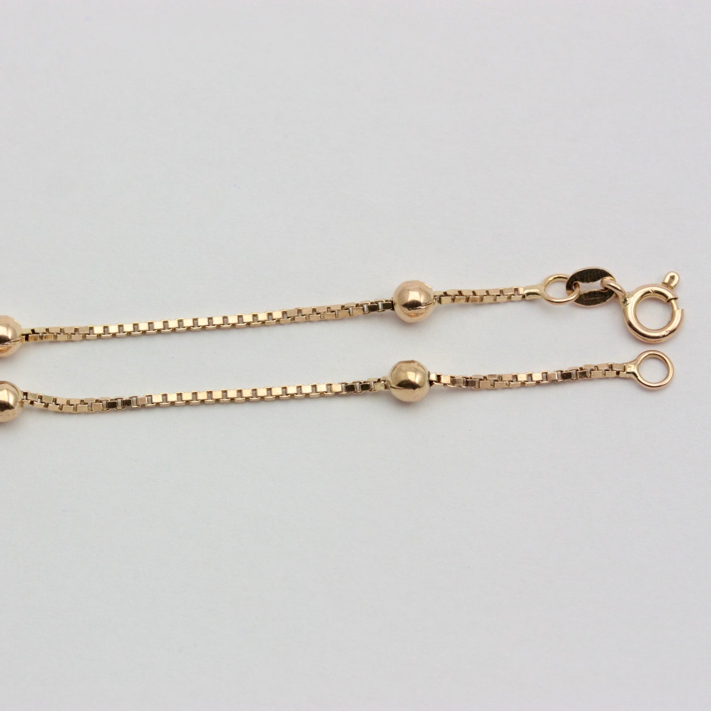 Pre-owned 9ct Gold Ball and Box Chain Bracelet