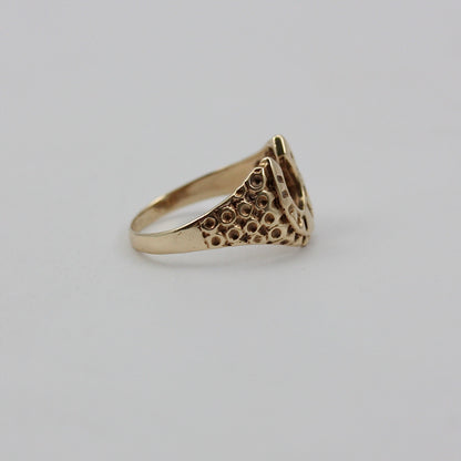 Vintage 9ct Gold Textured Horseshoe Ring, 1980