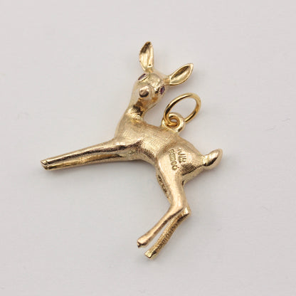 Vintage 9ct Gold Deer Charm by Georg Jensen Ltd
