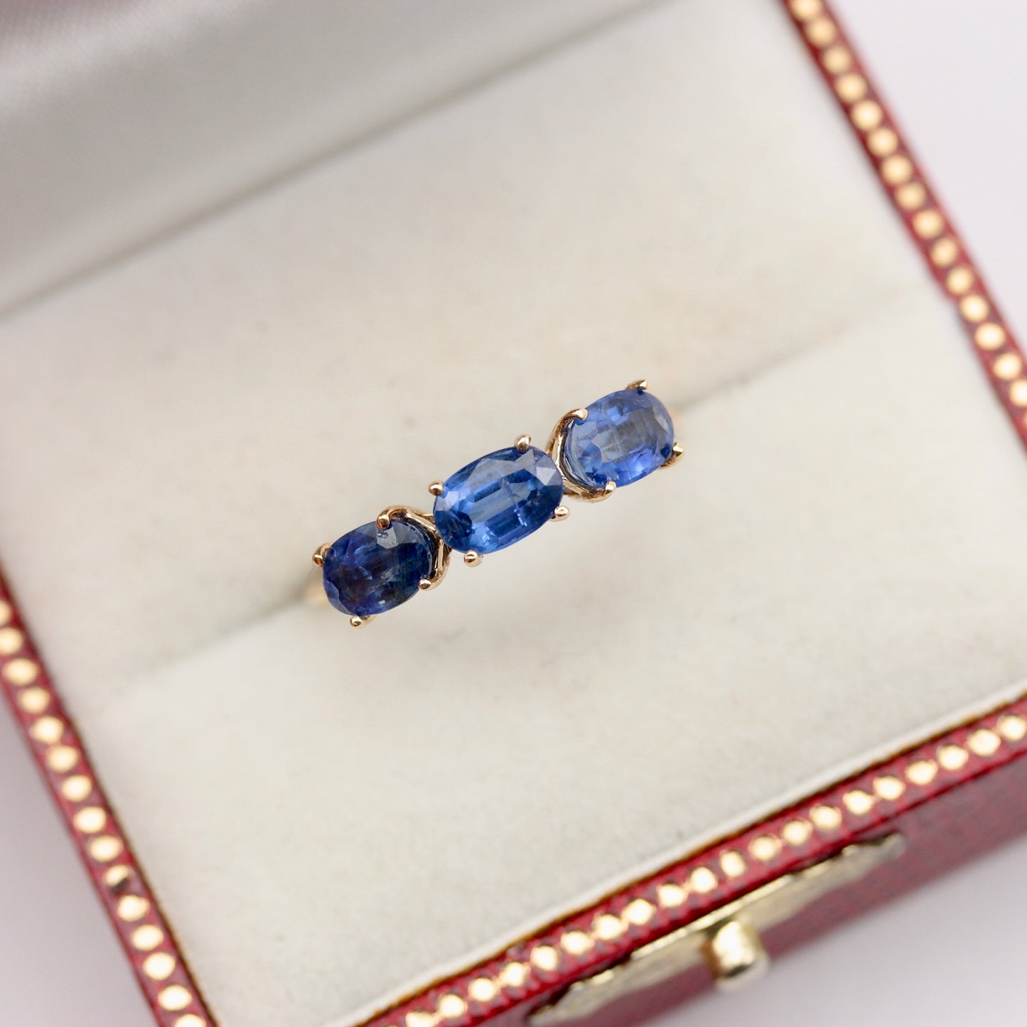 Pre-owned 9ct Gold Kyanite Three Stone Stacker Ring