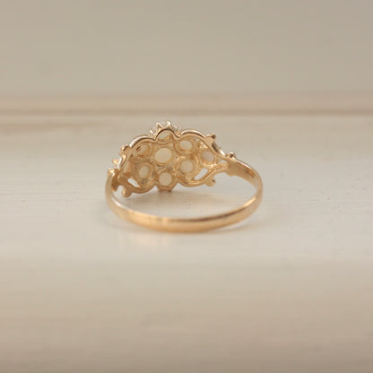 Vintage 9ct Gold Opal Cluster Ring, 1988