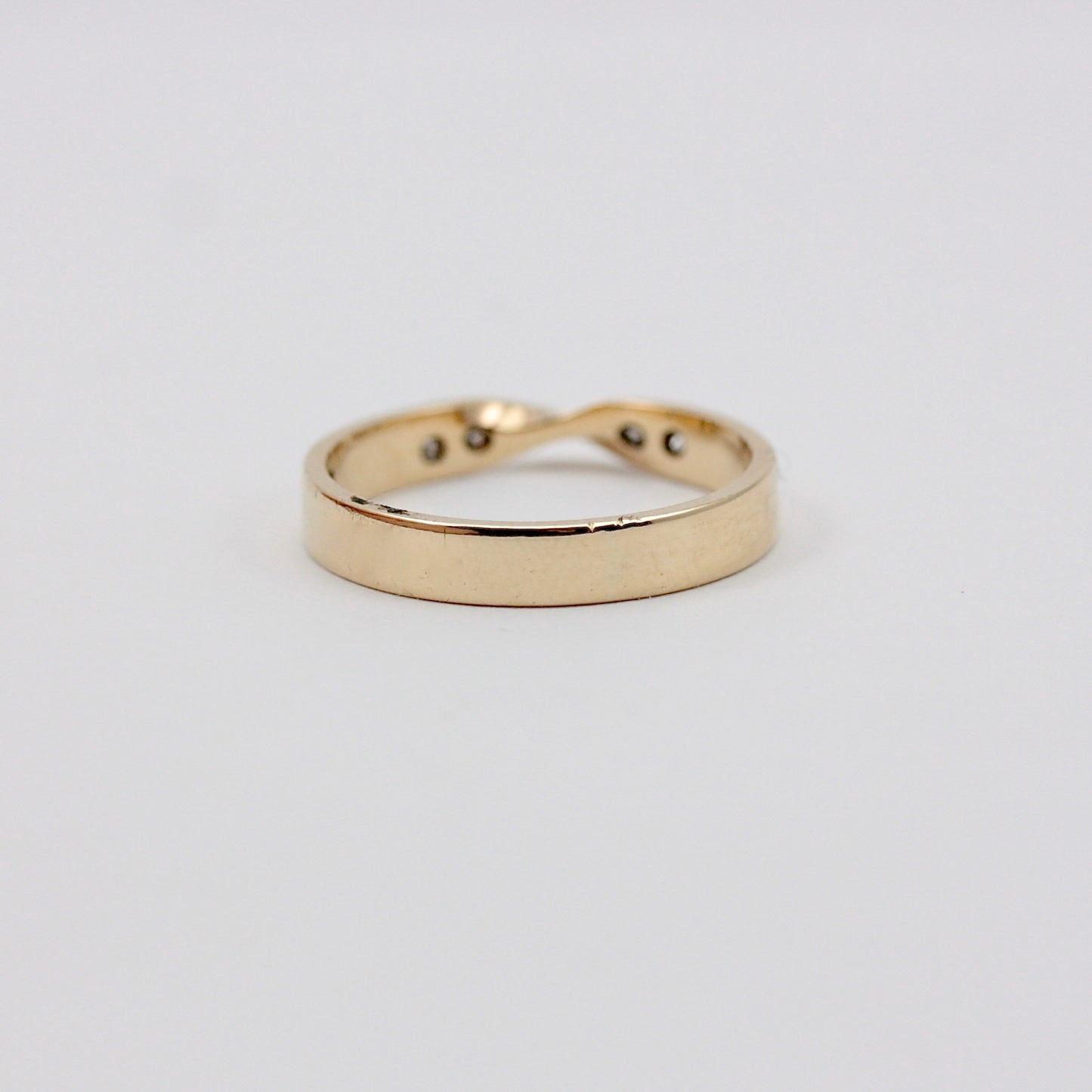 Vintage 9ct Gold Diamond Twist Front Ring, 1979