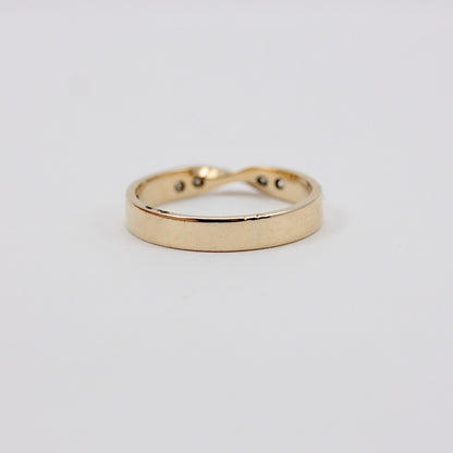 Vintage 9ct Gold Diamond Twist Front Ring, 1979