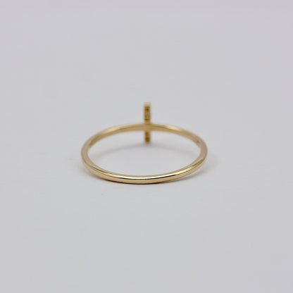 Pre-owned Dainty 9ct Gold Diamond Line Ring