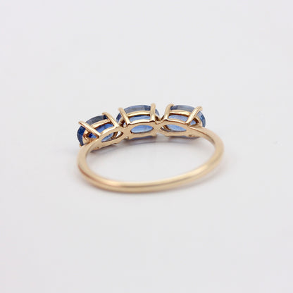 Pre-owned 9ct Gold Kyanite Three Stone Stacker Ring