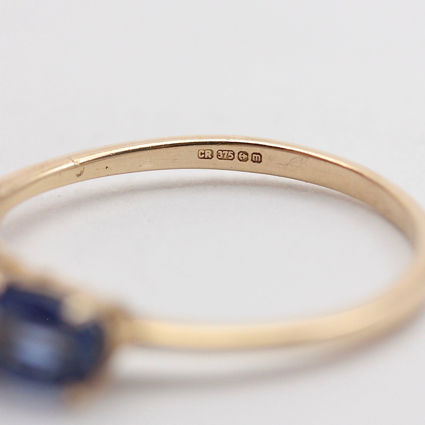 Pre-owned 9ct Gold Kyanite Three Stone Stacker Ring
