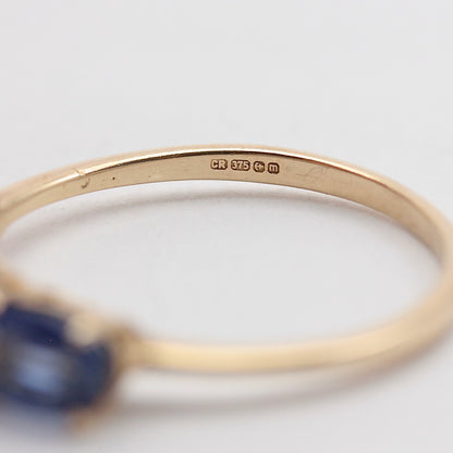 Pre-owned 9ct Gold Kyanite Three Stone Stacker Ring