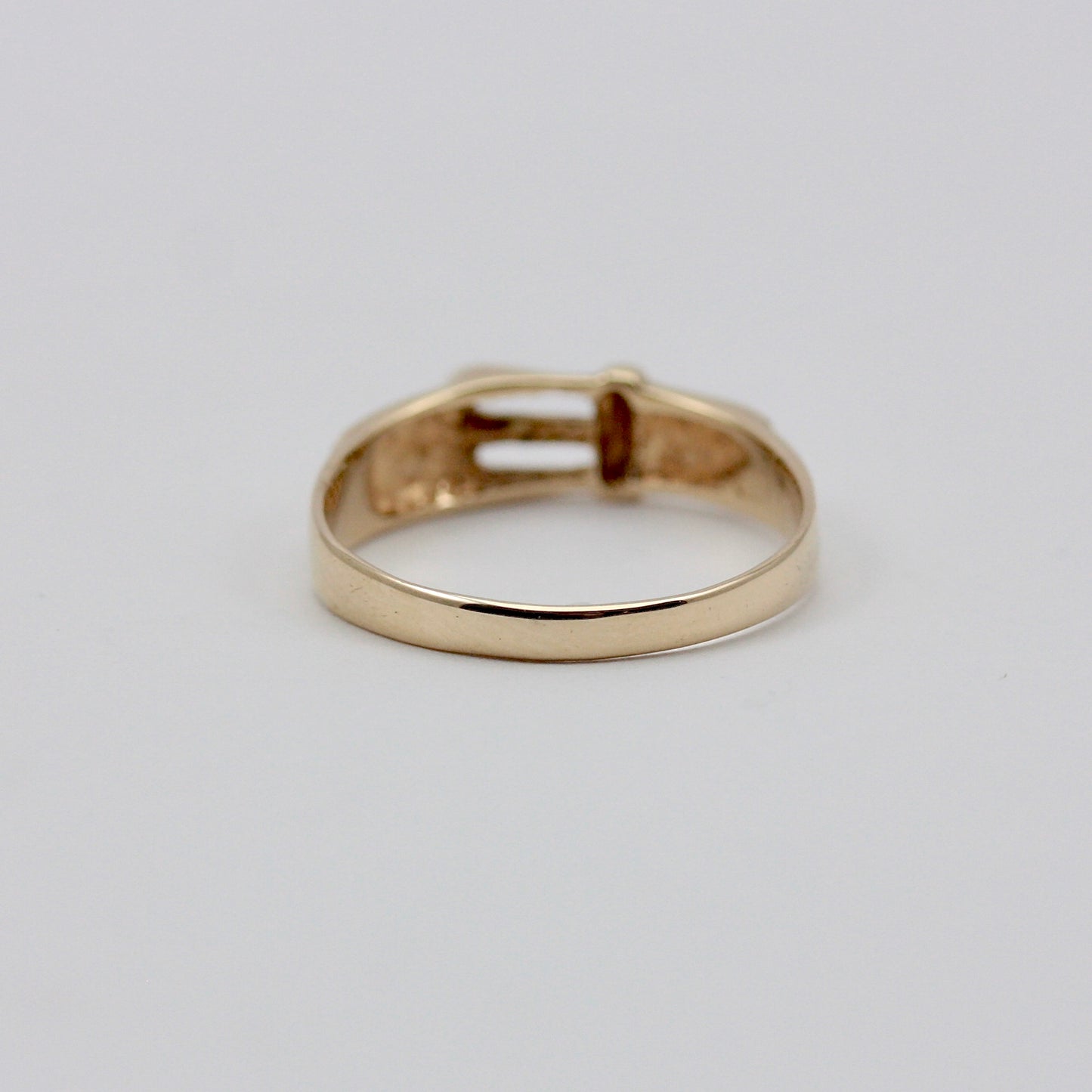 Vintage 9ct Gold Textured Buckle Ring, 1989
