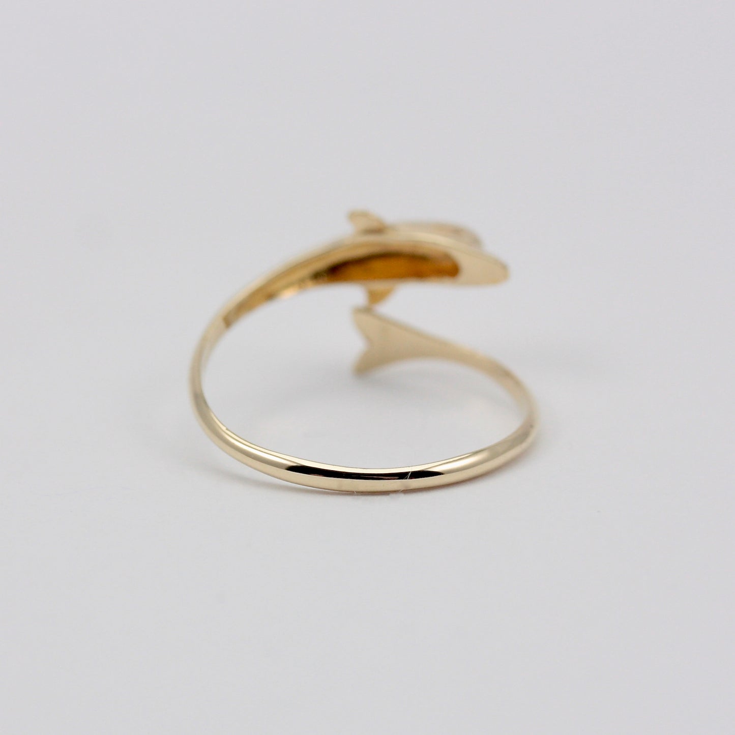 Pre-owned Dainty 9ct Gold Dolphin Wrap Ring