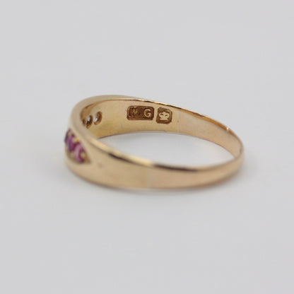Antique 18ct Gold Ruby & Diamond Band Ring