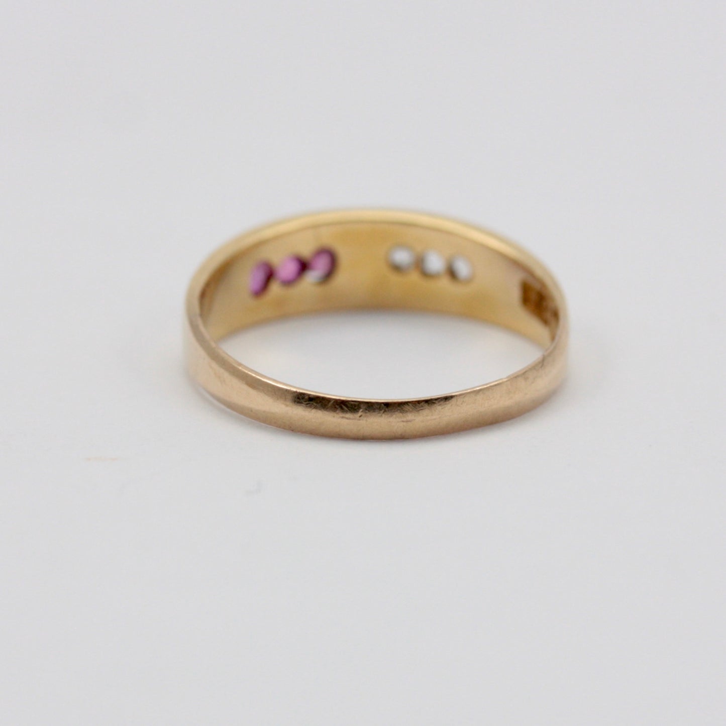 Antique 18ct Gold Ruby & Diamond Band Ring