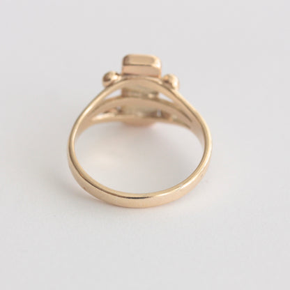 Vintage 9ct Gold Ingot Ring, 1977