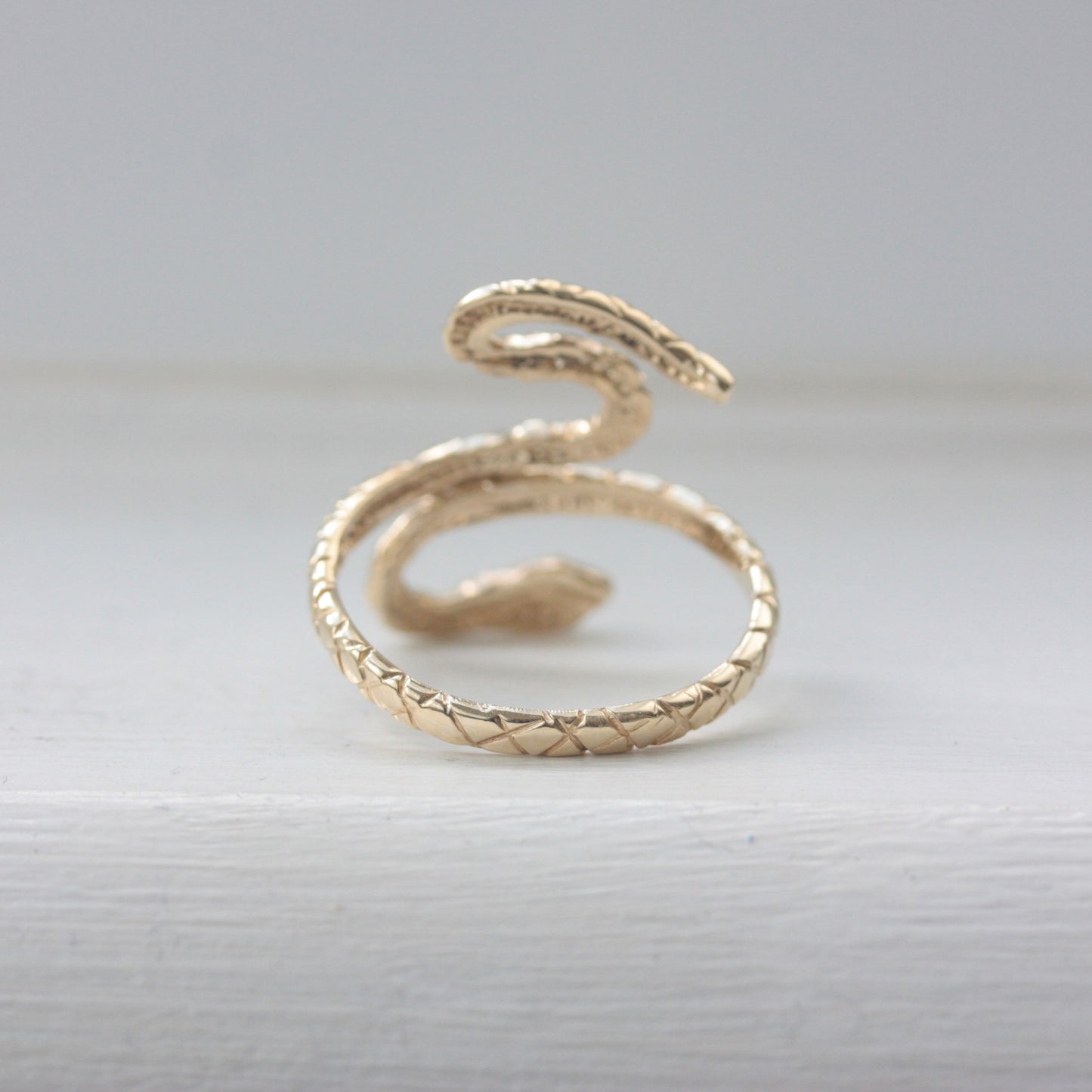 Late Vintage 9ct Gold Snake Ring, 2001