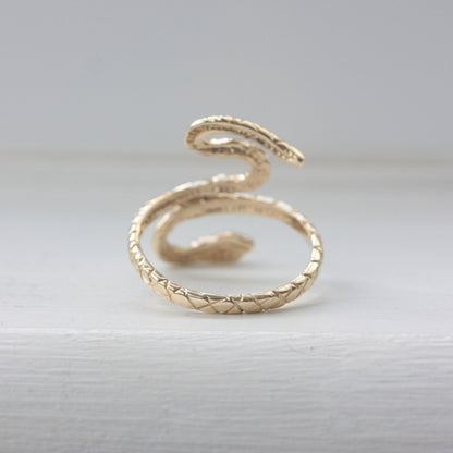 Late Vintage 9ct Gold Snake Ring, 2001