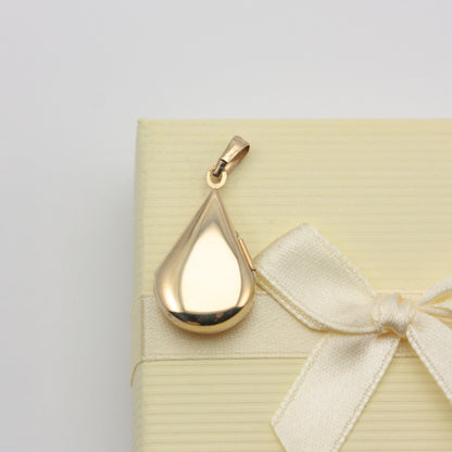 Pre-owned 9ct Yellow Gold Patterned Teardrop Locket