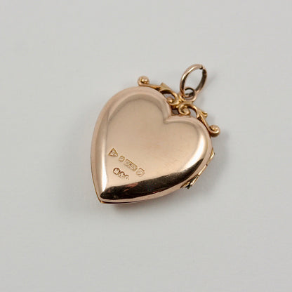 Antique Edwardian 9ct Gold Peridot and Pearl Heart Locket, 1909