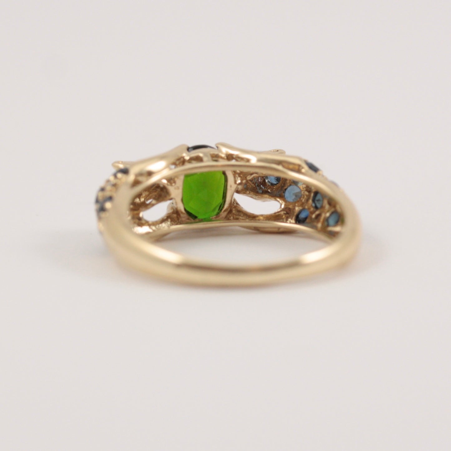Modern Pre-owned 9ct Gold Gemstone Double Panther Ring, 2011