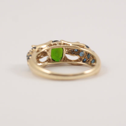 Modern Pre-owned 9ct Gold Gemstone Double Panther Ring, 2011