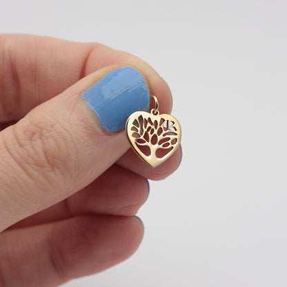 Pre-owned 9ct Gold Tree of Life Heart Pendant
