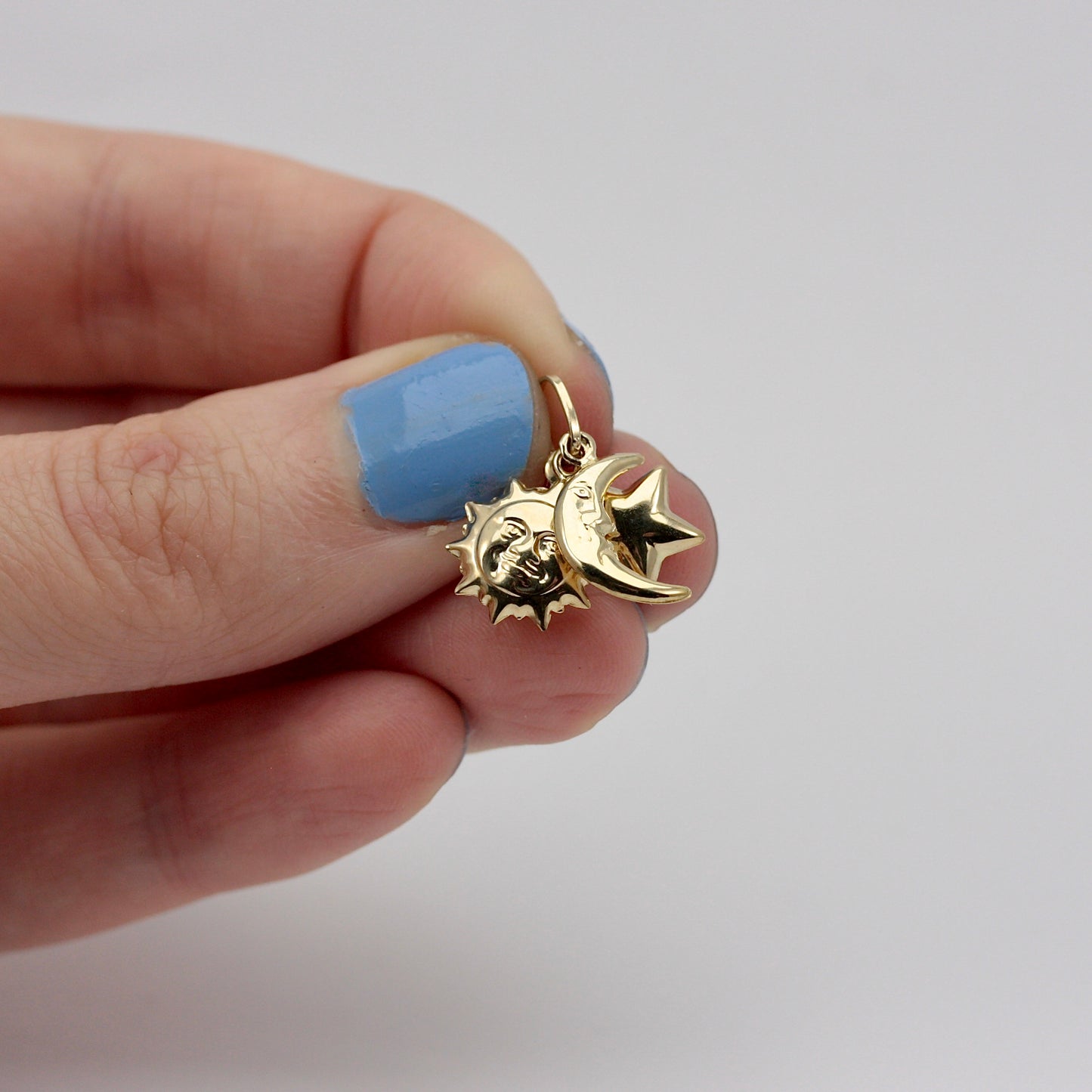 Pre-owned 9ct Gold Celestial Charm - Sun, Moon & Star