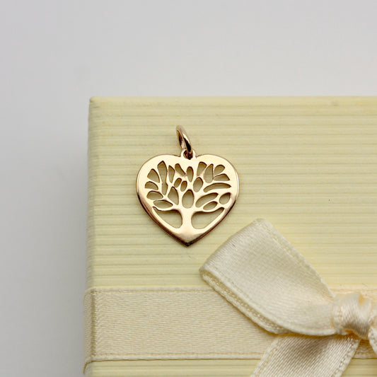 Pre-owned 9ct Gold Tree of Life Heart Pendant 