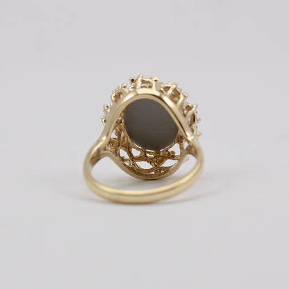 Vintage 9ct Gold Opal Triplet Statement Ring, 1976