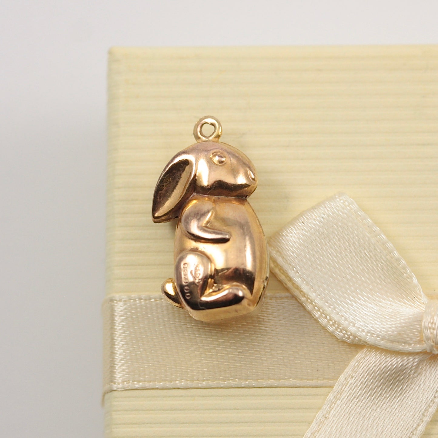 Vintage 9ct Gold Bunny Rabbit Charm, 1974