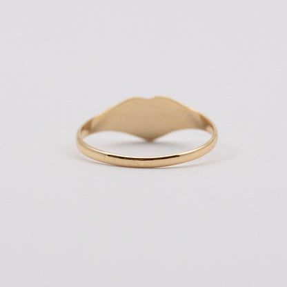 Vintage 9ct Gold Heart Signet Ring with Initial 'A', 1983