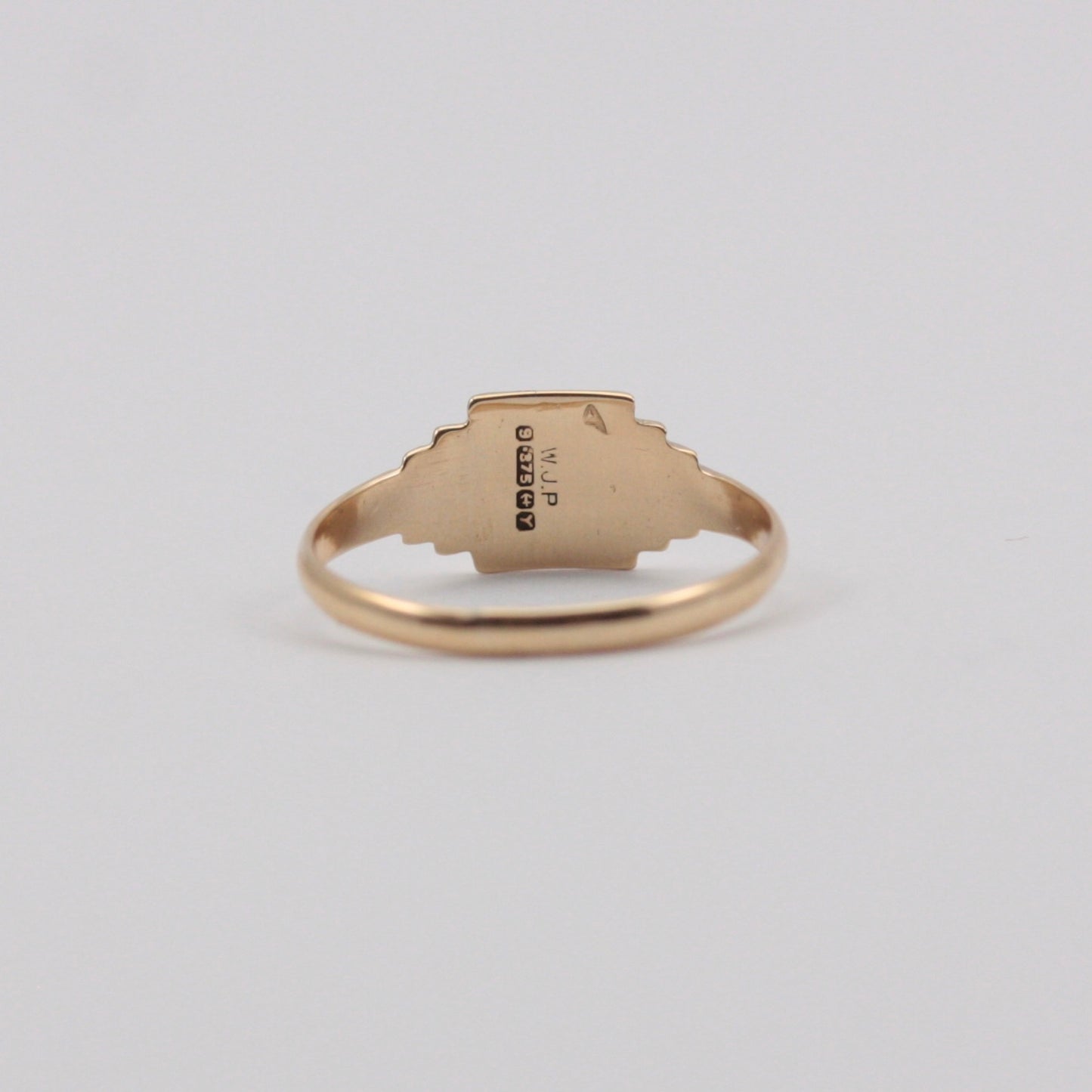 Vintage 9ct Gold Initial 'A' Rectangular Signet Ring, 1973